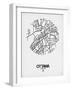 Ottawa Street Map White-NaxArt-Framed Art Print