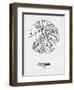 Ottawa Street Map White-NaxArt-Framed Art Print