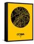 Ottawa Street Map Yellow-NaxArt-Framed Stretched Canvas