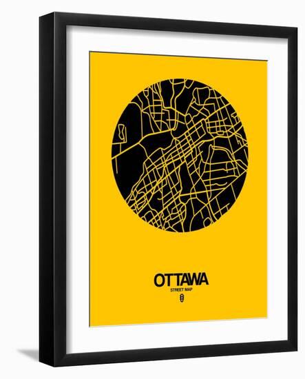 Ottawa Street Map Yellow-NaxArt-Framed Art Print