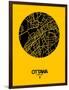 Ottawa Street Map Yellow-NaxArt-Framed Art Print