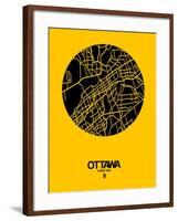 Ottawa Street Map Yellow-NaxArt-Framed Art Print