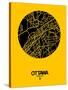 Ottawa Street Map Yellow-NaxArt-Stretched Canvas