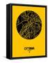 Ottawa Street Map Yellow-NaxArt-Framed Stretched Canvas