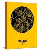 Ottawa Street Map Yellow-NaxArt-Stretched Canvas