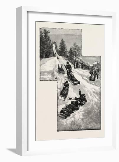 Ottawa, Tobogganning at Government House, Canada, Nineteenth Century-null-Framed Giclee Print