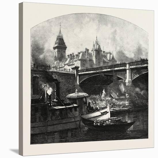 Ottawa, under Dufferin Bridge, Canada, Nineteenth Century-null-Stretched Canvas