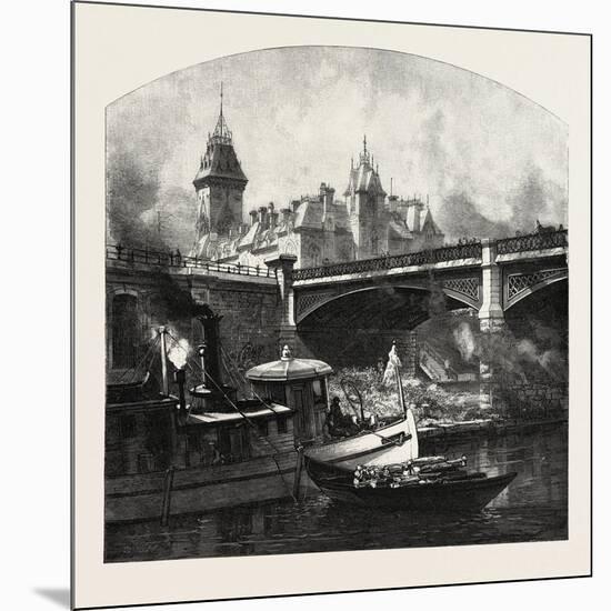 Ottawa, under Dufferin Bridge, Canada, Nineteenth Century-null-Mounted Giclee Print