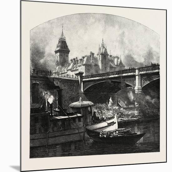 Ottawa, under Dufferin Bridge, Canada, Nineteenth Century-null-Mounted Giclee Print