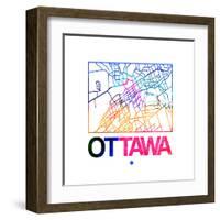 Ottawa Watercolor Street Map-NaxArt-Framed Art Print