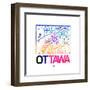 Ottawa Watercolor Street Map-NaxArt-Framed Art Print