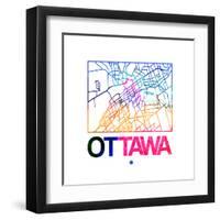 Ottawa Watercolor Street Map-NaxArt-Framed Art Print