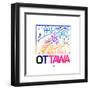 Ottawa Watercolor Street Map-NaxArt-Framed Art Print