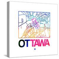 Ottawa Watercolor Street Map-NaxArt-Stretched Canvas