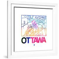 Ottawa Watercolor Street Map-NaxArt-Framed Art Print