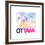 Ottawa Watercolor Street Map-NaxArt-Framed Art Print