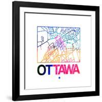 Ottawa Watercolor Street Map-NaxArt-Framed Art Print