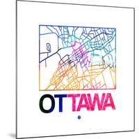 Ottawa Watercolor Street Map-NaxArt-Mounted Art Print