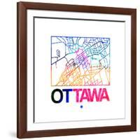 Ottawa Watercolor Street Map-NaxArt-Framed Art Print