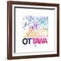 Ottawa Watercolor Street Map-NaxArt-Framed Art Print