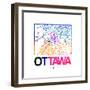 Ottawa Watercolor Street Map-NaxArt-Framed Premium Giclee Print