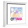 Ottawa Watercolor Street Map-NaxArt-Framed Premium Giclee Print