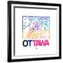 Ottawa Watercolor Street Map-NaxArt-Framed Premium Giclee Print