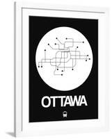 Ottawa White Subway Map-NaxArt-Framed Art Print