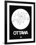 Ottawa White Subway Map-NaxArt-Framed Art Print