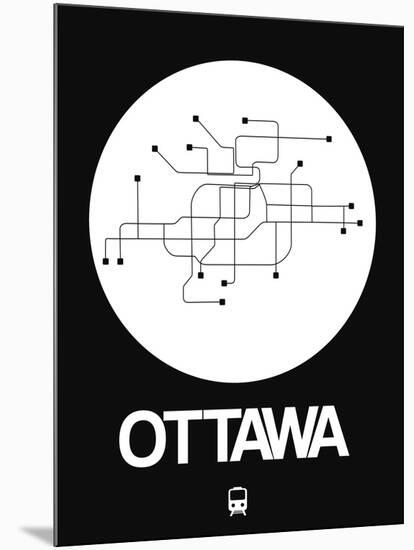 Ottawa White Subway Map-NaxArt-Mounted Art Print