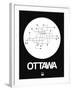 Ottawa White Subway Map-NaxArt-Framed Art Print