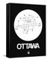 Ottawa White Subway Map-NaxArt-Framed Stretched Canvas