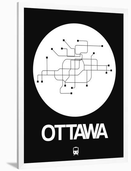 Ottawa White Subway Map-NaxArt-Framed Art Print