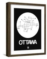 Ottawa White Subway Map-NaxArt-Framed Art Print