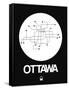 Ottawa White Subway Map-NaxArt-Framed Stretched Canvas