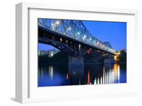 Ottawa with illuminated Bridge-null-Framed Art Print