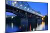 Ottawa with illuminated Bridge-null-Mounted Art Print