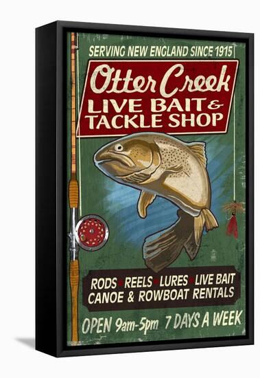 Otter Creek, Vermont - Tackle Shop-Lantern Press-Framed Stretched Canvas