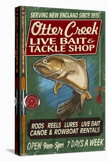 Otter Creek, Vermont - Tackle Shop-Lantern Press-Stretched Canvas