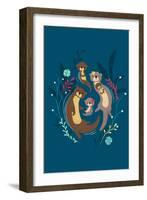 Otter Family-Jay Fleck-Framed Art Print