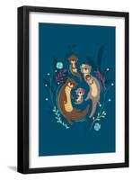 Otter Family-Jay Fleck-Framed Art Print