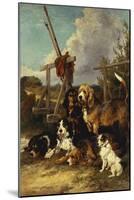 Otter Hounds by a Bridge - Tired Out, 1881-John Emms-Mounted Giclee Print