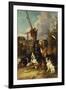 Otter Hounds by a Bridge-Tired Out-John Emms-Framed Giclee Print