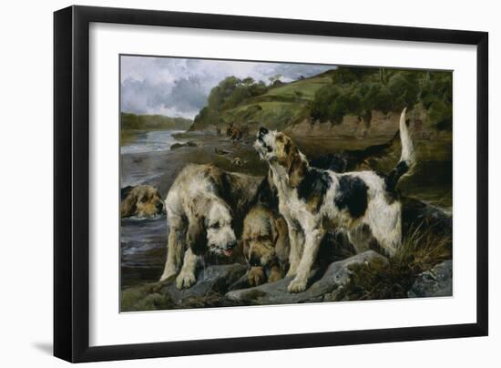 Otter Hunting, or on the Scent , 1881 (Oil on Canvas)-John Sargent Noble-Framed Giclee Print