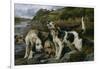 Otter Hunting, or on the Scent , 1881 (Oil on Canvas)-John Sargent Noble-Framed Giclee Print