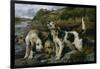 Otter Hunting, or on the Scent , 1881 (Oil on Canvas)-John Sargent Noble-Framed Giclee Print