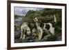 Otter Hunting, or on the Scent , 1881 (Oil on Canvas)-John Sargent Noble-Framed Giclee Print