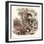 Otter Hunting, Wildlife, River-null-Framed Giclee Print