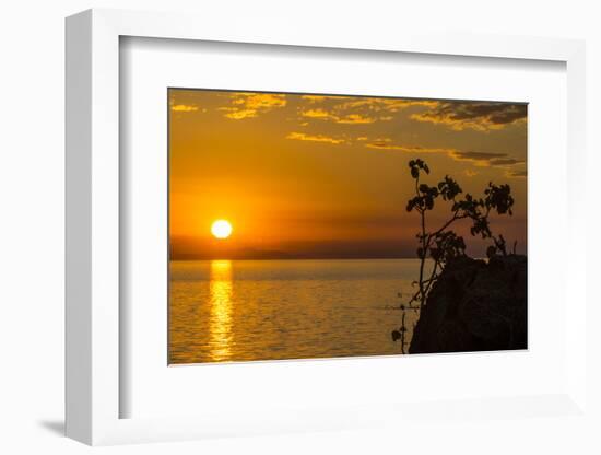 Otter Point at Sunset, Cape Maclear, Lake Malawi, Malawi, Africa-Michael Runkel-Framed Photographic Print