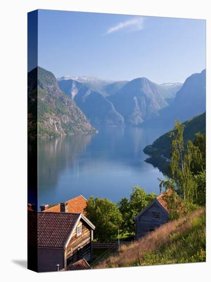 Otternes Mountain Village, Nr Flam, Aurlandsfjord, Norway-Peter Adams-Stretched Canvas